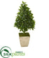 Silk Plants Direct Sweet Bay Cone Topiary Artificial Tree - Pack of 1