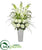 Silk Plants Direct Delphinium and Rose Artificial Arrangement - White - Pack of 1