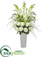 Silk Plants Direct Delphinium and Rose Artificial Arrangement - White - Pack of 1