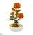 Silk Plants Direct Zinnia Artificial Arrangement - Orange - Pack of 1