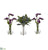 Silk Plants Direct Baby Breath and Olive Artificial Arrangement in Vase - Purple - Pack of 3