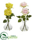 Silk Plants Direct Rose Artificial Arrangement in Glass Vase - Assorted - Pack of 2