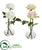 Silk Plants Direct Rose Artificial Arrangement in Glass Vase - Mauve White - Pack of 2