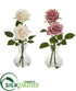 Silk Plants Direct Rose Artificial Arrangement in Glass Vase - Mauve White - Pack of 2