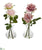 Silk Plants Direct Rose Artificial Arrangement in Glass Vase - Mauve White - Pack of 2