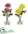 Silk Plants Direct Rose Artificial Arrangement in Glass Vase - Assorted - Pack of 2