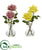 Silk Plants Direct Rose Artificial Arrangement in Glass Vase - Yellow Mauve - Pack of 2