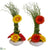 Silk Plants Direct Gerber Daisy and Grass Artificial Arrangement in White Vase - Cream Red - Pack of 2