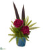 Silk Plants Direct Peony and Fern Artificial Arrangement - Orchid - Pack of 1