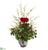 Silk Plants Direct Rose, Cherry Blossom and Holly Leaf Artificial Arrangement - Pack of 1