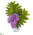 Silk Plants Direct Phalaenopsis Orchid and Philo Leaf Artificial Arrangement - Orange - Pack of 1
