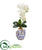 Silk Plants Direct Phalaenopsis Orchid Artificial Arrangement - Purple Cream - Pack of 1