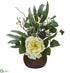 Silk Plants Direct Rose and Eucalyptus Artificial Arrangement - Pack of 1