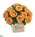 Silk Plants Direct Rose Artificial Arrangement “New Baby” Vase - Yellow - Pack of 1