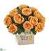Silk Plants Direct Rose Artificial Arrangement “New Baby” Vase - Yellow - Pack of 1