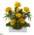 Silk Plants Direct Mum and Cyperus Artificial Arrangement - Pack of 1