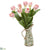 Silk Plants Direct Tulip Artificial Arrangement - Orange - Pack of 1