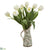 Silk Plants Direct Tulip Artificial Arrangement - White - Pack of 1