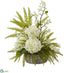 Silk Plants Direct Hydrangea and Fern Artificial Arrangement - Pack of 1