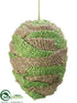 Silk Plants Direct Burlap Egg Ornament - Natural Green - Pack of 12