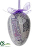 Silk Plants Direct Easter Egg Ornament - Lavender - Pack of 6