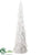 Silk Plants Direct Glittered Feather Cone Topiary - White - Pack of 6