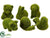 Silk Plants Direct Moss Animal - Green - Pack of 2