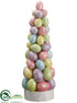Silk Plants Direct Glittered Easter Egg Cone Topiary - Mixed - Pack of 4