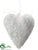 Glitter Solid Heart Ornament - White - Pack of 12
