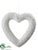 Glitter Open Heart Ornament - White - Pack of 6
