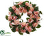 Silk Plants Direct Rose, Anemone, Viburnum Berry Wreath - Pink - Pack of 1
