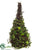 Mini Leaf Twig Cone Topiary - Green Brown - Pack of 12