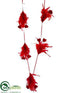 Silk Plants Direct Heart, Feather Garland - Red - Pack of 12