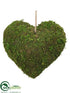 Silk Plants Direct Moss Heart - Green - Pack of 20