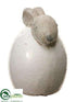 Silk Plants Direct Stoneware Rabbit - Cream - Pack of 4