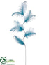 Silk Plants Direct Feather Spray - Blue Gray - Pack of 24