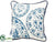 Silk Plants Direct Pillow - Blue White - Pack of 6