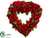 Rose Heart Shaped Wreath - Red - Pack of 4