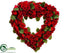 Silk Plants Direct Rose Heart Shaped Wreath - Red - Pack of 4