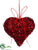 Silk Plants Direct Heart Ornament - Red - Pack of 12