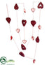 Silk Plants Direct Heart Garland - Red - Pack of 6