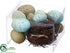 Silk Plants Direct Egg, Bird Nest - Blue Green - Pack of 6