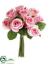 Silk Plants Direct Rose Bouquet - Pink - Pack of 12