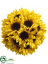 Silk Plants Direct Sunflower Ball - Yellow - Pack of 12