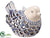 Ceramic Bird Candleholder - Cream Blue - Pack of 4