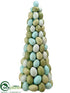 Silk Plants Direct Egg Topiary - Blue Green - Pack of 2