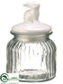 Silk Plants Direct Bunny Glass Jar - Clear White - Pack of 8