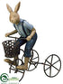 Silk Plants Direct Mr. Bunny Riding Bicycle - Blue - Pack of 4