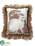 Silk Plants Direct Bunny Pillow - Brown White - Pack of 3
