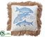 Silk Plants Direct Fish Pillow - Blue White - Pack of 3